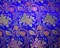 Blue-Yellow-Multi Polyester Floral Vine Chinese Brocade Woven Fabric By the Yard